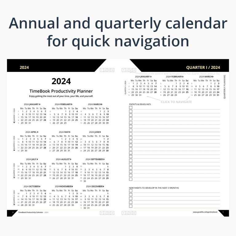 Best Productivity Planner 2024 – TimeBook – Good Life College