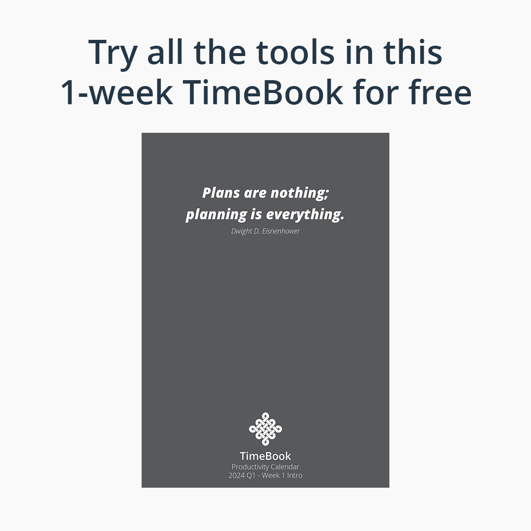 Photo of Trial TimeBook Productivity Planner for a week